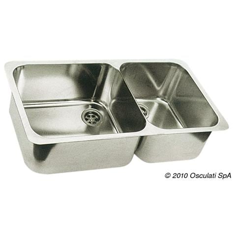 Lavello doppio 600 x 320 mm inox - Foto 1