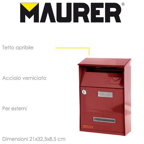 Cassetta postale in acciaio verniciato rosso mod. Signal - Foto 2