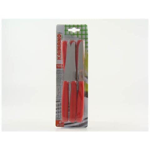Coltello da Tavola 6 Pezzi Colore Rosso - Foto 2