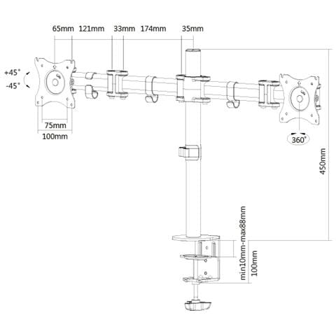 Supporto da Scrivania NM-D135DBLACK per 2 Monitor LCD /LED /TFT - Foto 2