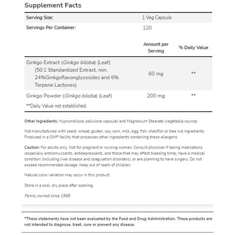 Ginkgo Biloba - 120 Vcaps - Vitamine - Foto 2