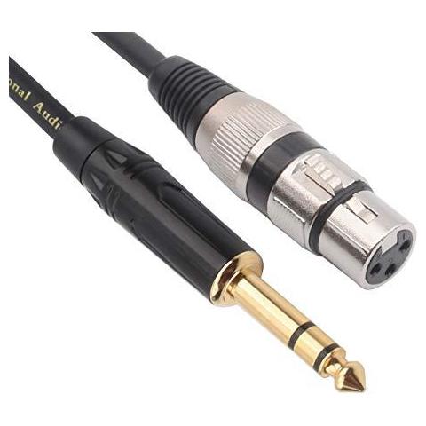 Xlr Femmina A 14 Di Pollice (635 Mm) Trs Jack Conduttori Bilanciati Collegamenti Del Segnale Via Cavo Quarto Di Pollice Per Xlr Patch Cable - 1m 3 Ft - Foto 1