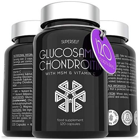 Glucosamina E Condroitina Msm Capsule - Ad Alta Resistenza Complesso Con Glucosamina Condroitina Msm E Vitamina C - 120 Compresse - Supplemento Per Uomini E Donne - 1100mg Glucosamina Solfato Per Dose - Foto 1