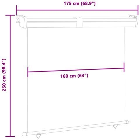 Tendalino Laterale per Balcone 175x250 cm Marrone - Foto 10