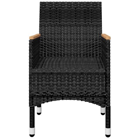 Set da Bistrot per Giardino 3 pz in Polyrattan e Acacia Nero - Foto 9