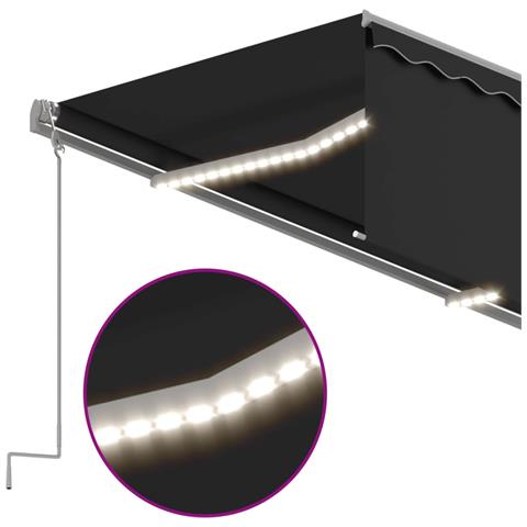 Tenda Automatica Parasole LED Sensore Vento 3,5x2,5cm Antracite - Foto 2