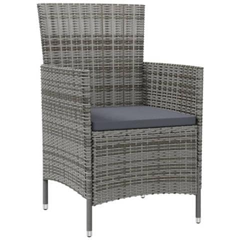Set Da Pranzo Da Giardino 7 Pz Con Cuscini In Polyrattan Grigio - Foto 2