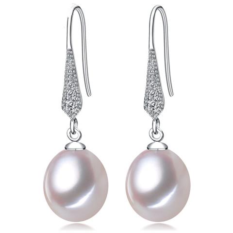 1 Paio Di Orecchini A Bottone Con Perle D'acqua Dolce In Argento Sterling S925 Silver - Foto 1