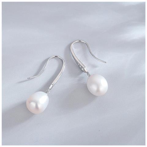 1 Paio Di Orecchini A Bottone Con Perle D'acqua Dolce In Argento Sterling S925 Silver - Foto 4