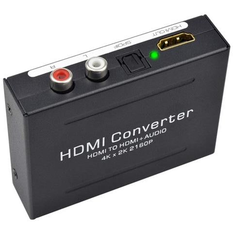 Estrattore Convertitore Audio Video 4k Hdmi In Hdmi + 2x Rca 1x Toslink Ottico Colore Nero - Foto 1
