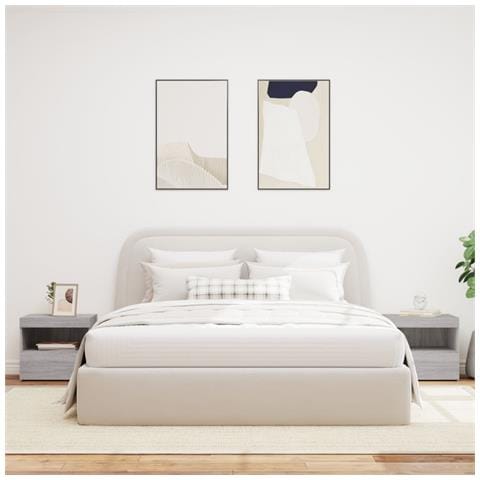 Comodini Con Luci Led 2pz Grigio Sonoma 50x40x45 Cm - Foto 3