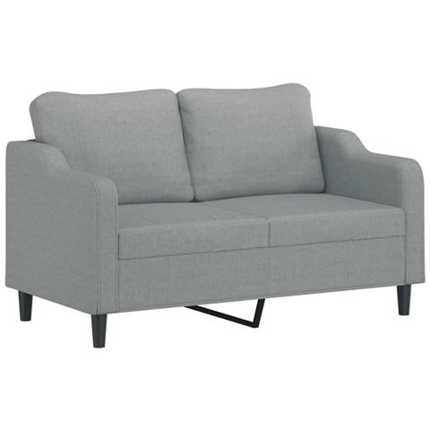 Divano A 2 Posti Grigio Chiaro 140 Cm In Tessuto - Foto 2