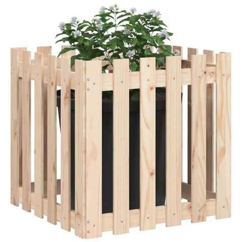 Fioriera Giardino Design A Recinzione 60x60x60 Cm Massello Pino - Foto 2