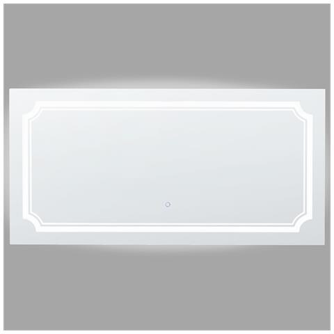 Specchio Da Bagno Con Luce Led Arromachnes 120 Cm 60 Cm Argento - Foto 2