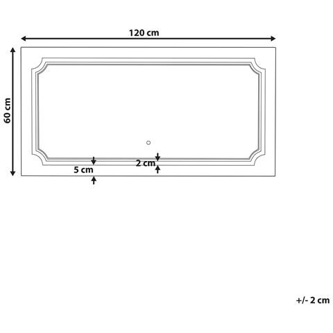 Specchio Da Bagno Con Luce Led Arromachnes 120 Cm 60 Cm Argento - Foto 5