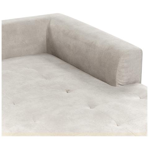 Divano Angolare 3 Posti Flam Velluto Grigio Lato Sinistro - Foto 2