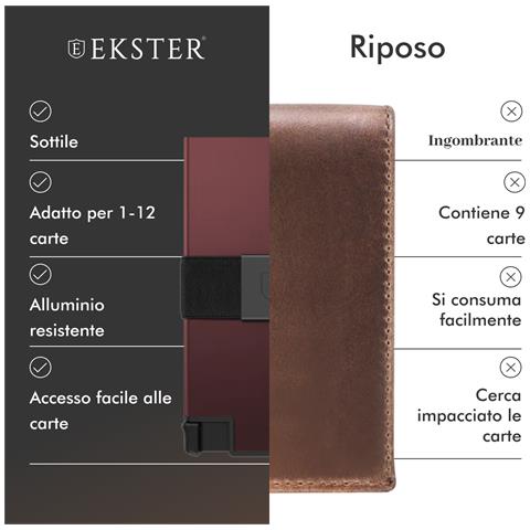 Portacarte In Alluminio - Adatto Per 12 Carte E Contanti - Sottile - Portafoglio Intelligente - Portafoglio Magsafe - Rosso - Foto 5