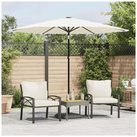 Ombrellone Giardino Con Palo In Acciaio Bianco 268x268x226 Cm - Foto 1