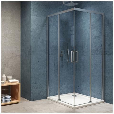 Lato Box Doccia Angolo Ante Scorrevoli Camelia S200 6 Millimetri Chrome 90 Cm - Foto 1