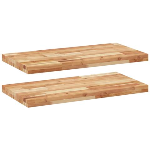 Mensole Da Parete 2 Pz 100x40x4 Cm Legno Acacia Rifinito A Olio - Foto 2