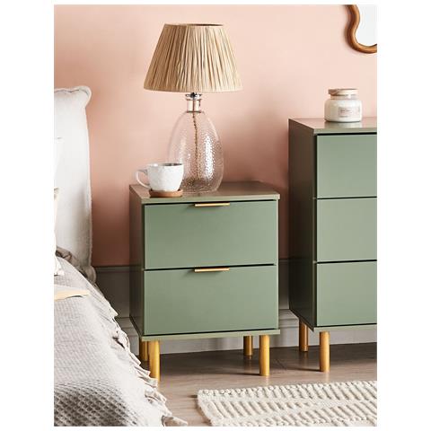 Comodino 2 Cassetti Walpole Verde - Foto 1