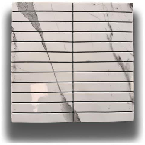 Piastrelle 3d Autoadesive In Pet Acustiche E Isolanti 30x30cm (4mm Spessore) Lamelli Carrara - Foto 1