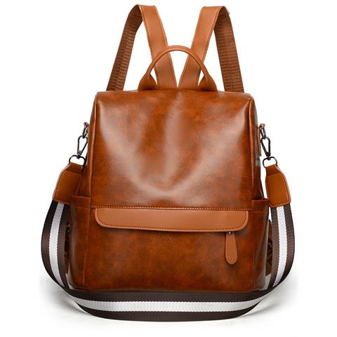 Zaino Da Donna In Pelle Pu Alla Moda - Borsa A Tracolla Elegante E Versatile Brown - Foto 1