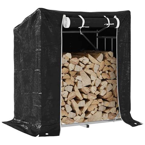 Rastrelliera Per Legna Con Copertura Antipioggia 101x61x110,5cm - Foto 1