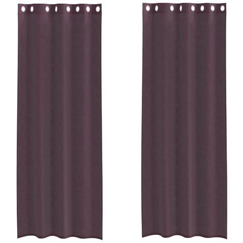 Tende In Voile Con Occhielli 2 Pz Viola 140x260 Cm - Foto 2