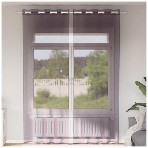 Tende In Voile Con Occhielli 2 Pz Viola 140x260 Cm - Foto 1