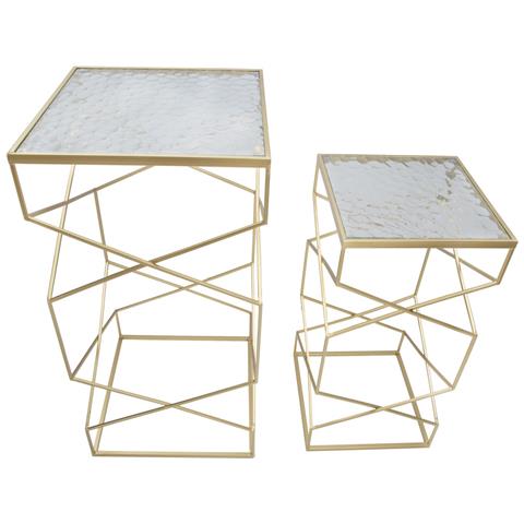Tavolino Mf595 - Oro - Metallo - 50x50x100 Cm - Foto 2