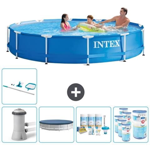 Piscina Fuori Terra - In Giro - 366x366x76 Cm - Blu - Include Accessori Coordinati Cb21 - Foto 1