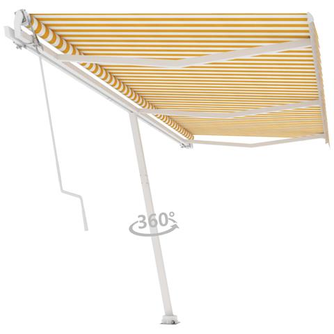 Tenda Da Sole Autoportante Automatica 600x300 Cm Gialla Bianca - Foto 2