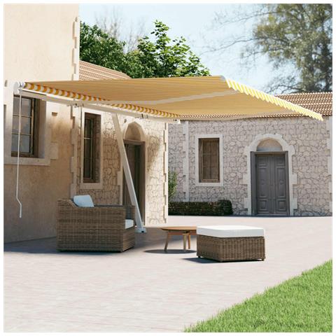 Tenda Da Sole Autoportante Automatica 600x300 Cm Gialla Bianca - Foto 8