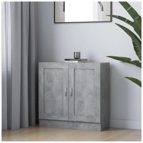 Lusso Casadino - Libreria Grigio Cemento 82,5x30,5x80 Cm In Legno Multistrato - Foto 8