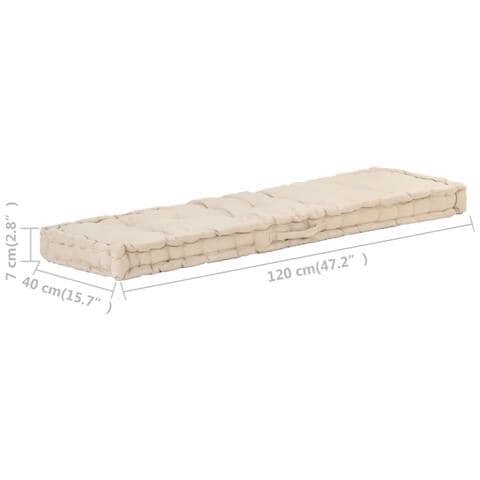 Lusso Casadino - Cuscino Per Pallet E Pavimento In Cotone 120x40x7 Cm Beige - Foto 7