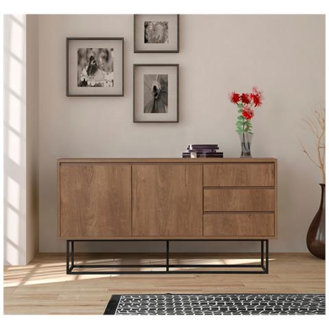 Sabinov Credenza In Legno Con 2 Porte E 3 Cassetti 140 Cm - Foto 1