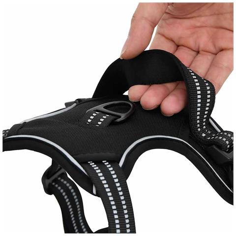 Pettorina per Cani con Strisce Riflettenti Regolabile Nera S - Foto 10