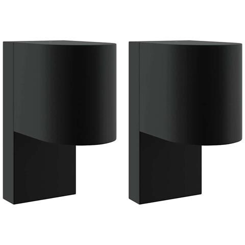Illuminazione da Parete Esterna 2 pz Acciaio Inossidabile Nero IP44 - Foto 1
