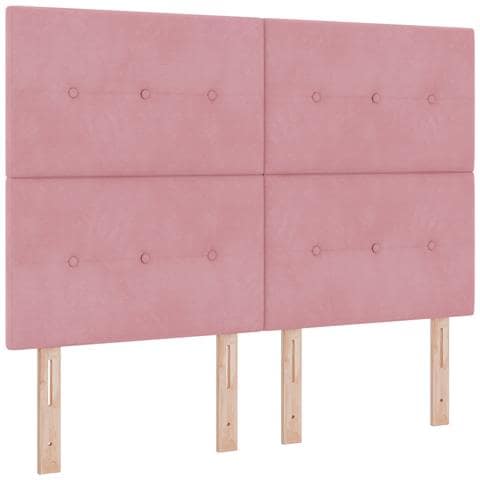 Letto a Molle con Materasso Rosa 160x200 cm Velluto - Foto 1