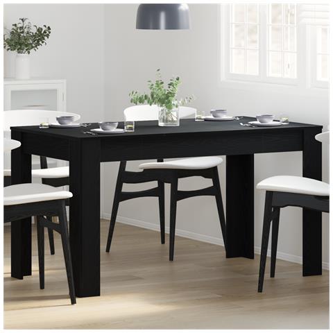 Tavolo da pranzo  Nero Rovere 140x74,5x76 cm in legno ingegnerizzato - Foto 2