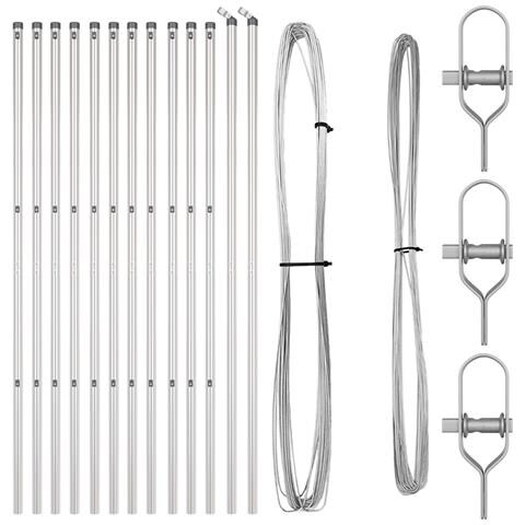 Pali per Recinzione 13 pcs Ø32 mm 210 cm Acciaio Zincato - Foto 1