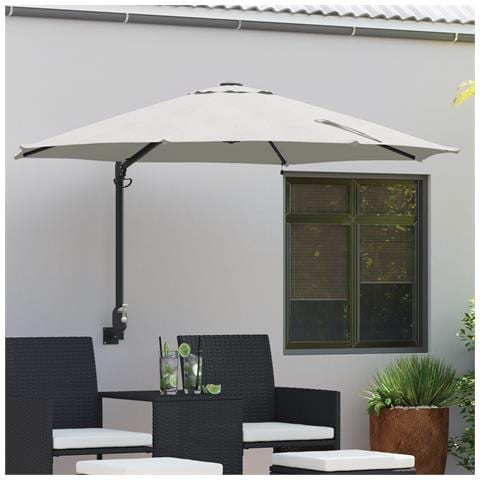 Ombrellone da Giardino a Parete con LED Sabbia 248 cm - Foto 2