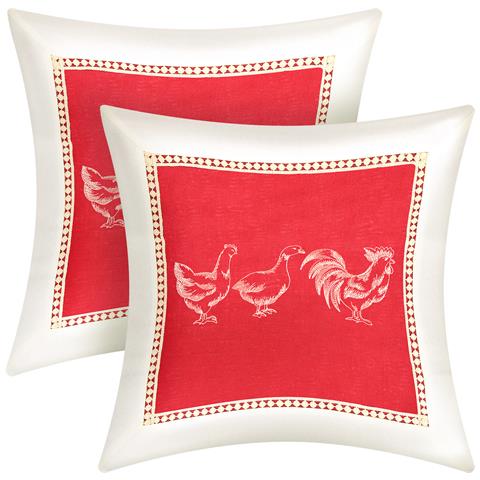 Set Di 2 Copricuscini Ricamati A Forma Di Oca 40x40 Cm - Foto 5