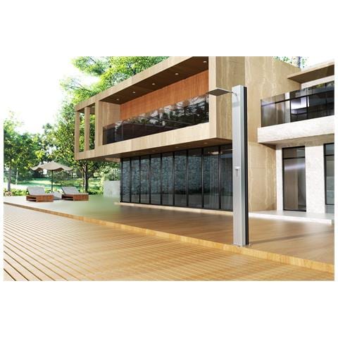 Imex Doccia Piscina In Acciaio 316 Grigio Con Rubinetto Monovia E Diffusore Quadrato Anticalcare Phoenix - Foto 1