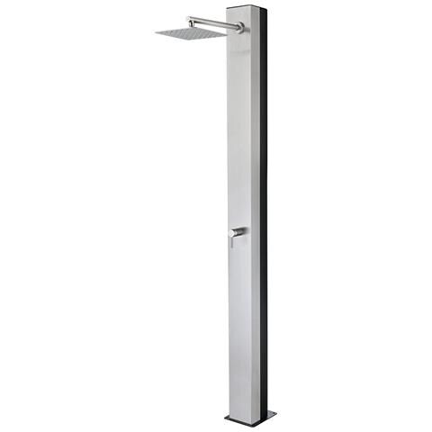 Imex Doccia Piscina In Acciaio 316 Grigio Con Rubinetto Monovia E Diffusore Quadrato Anticalcare Phoenix - Foto 2