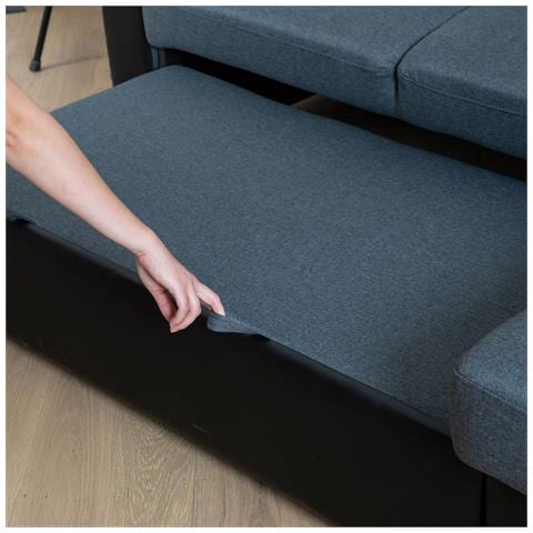 Clark Divano Letto Angolare A 3 Posti Grigio E Nero - Foto 7