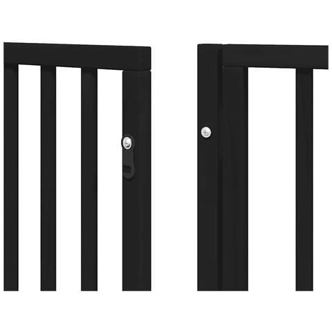 Cancello per Cani Porta Pieghevole Nero 9 Pannelli 450cm Pioppo - Foto 9
