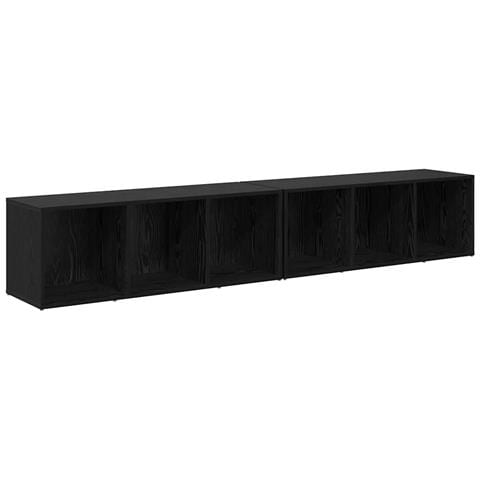 Set mobile TV 2 pcs Rovere Nero Legno multistrato - Foto 1
