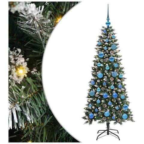 Albero di Natale artificiale con 150 LED Verde 150 cm - Foto 1